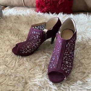 Cute little open toe boot shoe with side zip